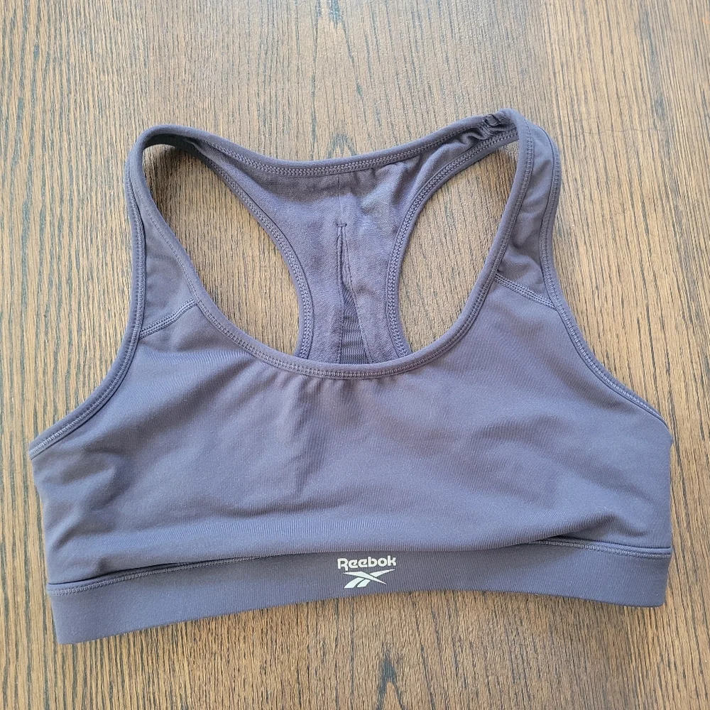 Reebok Gray Purple Sports Bra Size Women's Large